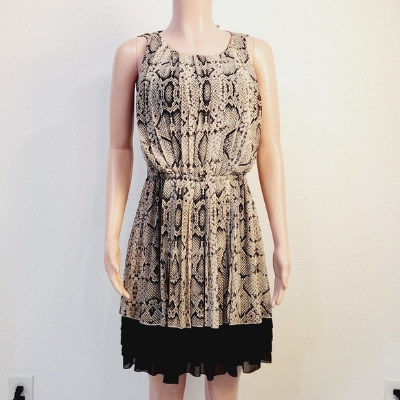 NWT Jessica Simpson Anaconda Black/Brown/Cream  Dress Size: M - Picture 1 of 11